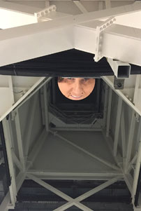 Mae Smith in the Steward Observatory Mirror Lab