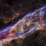 Close-up image of Veil Nebula. HST Image.