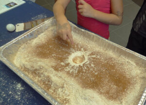 Making craters in flour
